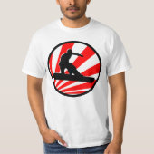 T-shirt rayons rouges snowboard (Devant)