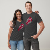 T-shirt Rayure blanche bleue de monogramme rouge nautique (Unisexe)