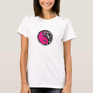 T-shirt Rayure élégante de zèbre avec la chemise rose d