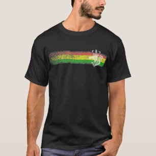T-shirt Rayures de reggae de Rasta avec le lion couronné