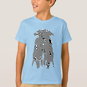 T-shirt Rayures de zèbre vintage rétro Design OpArt aimant