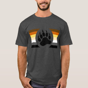 T-shirt rayures du drapeau de la fierté Bear Paw Bear