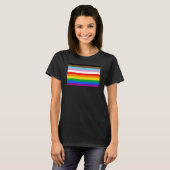 T-shirt Rayures du drapeau de progrès LGBTQ+ (Devant entier)