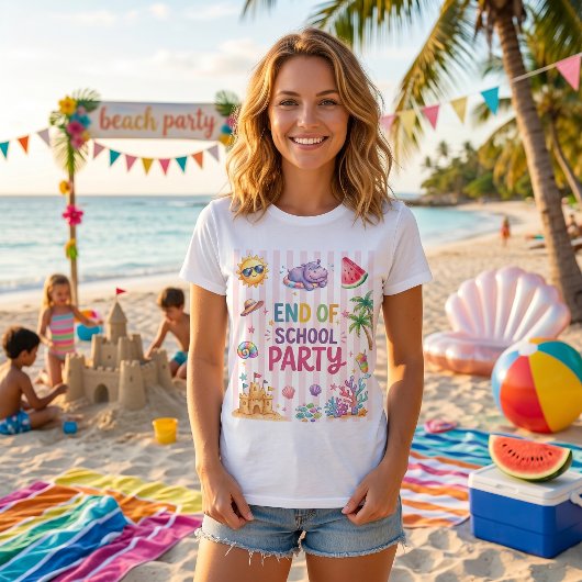 T-Shirt Rayures Fête de Fin d'École 