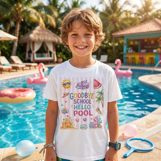 T-Shirt rayures Hello Pool Party