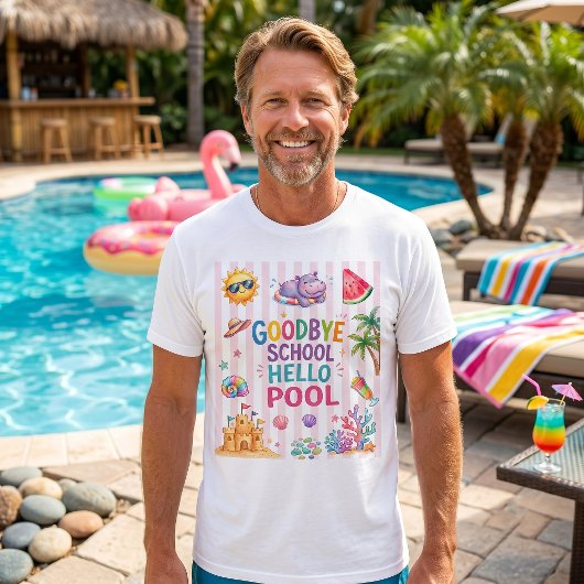 T-Shirt rayures Hello Pool Party