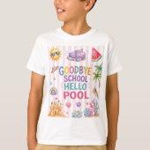 T-Shirt rayures Hello Pool Party (Devant)