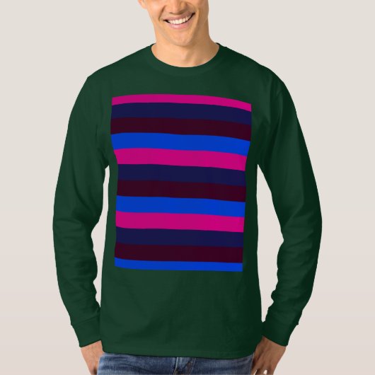 T-shirt Rayures néon de minuit (Devant)