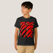 T-SHIRT RAYURES ORANGE ET NOIR (Devant entier)