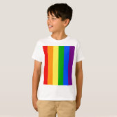 T-SHIRT "RAYURES VERTICALES D'ARC-EN-CIEL " (Devant entier)