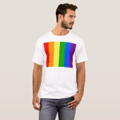 T-SHIRT "RAYURES VERTICALES D'ARC-EN-CIEL " (Devant entier)