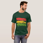 T-shirt Rayures vintages de Rasta de regard (Devant entier)