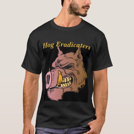 T-shirt razorback2, porc Eradicaters (Devant)