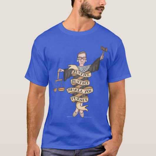T-shirt RBG : "Justice, Justice, Tu Pourras Poursuivre" (Devant)