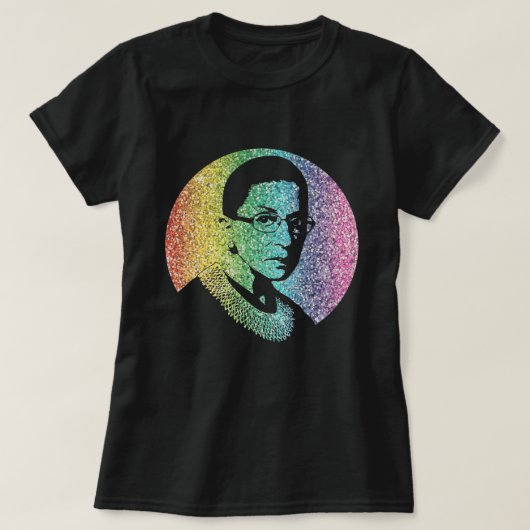 T-shirt RBG notoire : Arc-en-ciel de parties scintillantes (Design devant)
