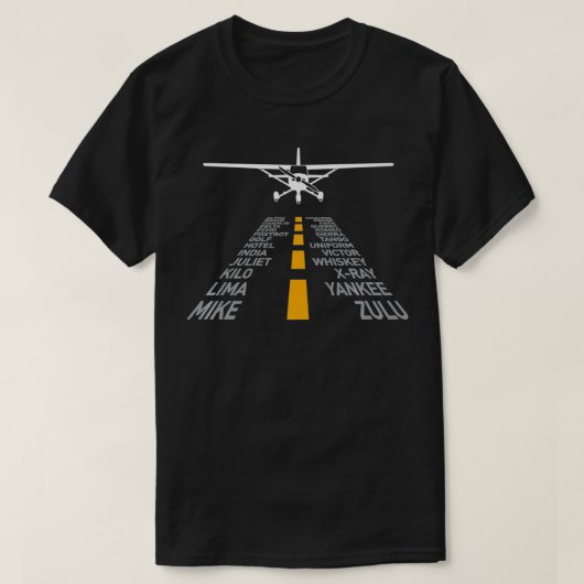T-shirt RC Plane Pilot Airport Runway Phonetic Alphabet Sm (Design devant)