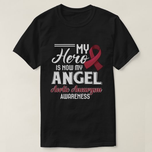 T-shirt RD Aortic Aneurysm Cadeau Burgundy Sensibilisation (Design devant)
