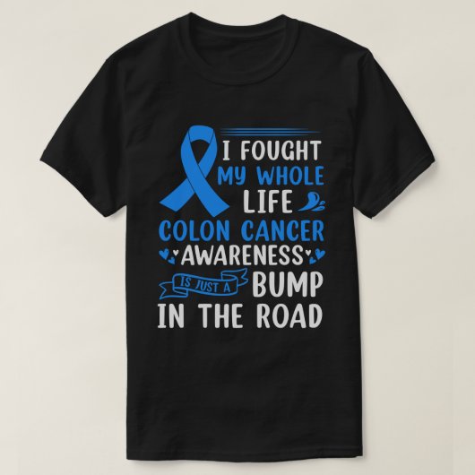 T-shirt RD Colon Sensibilisation au cancer Colorectal Bleu (Design devant)