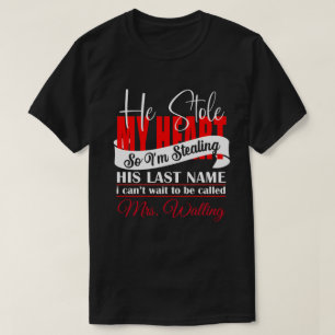 T-shirt RD Fiançailles personnalisé Il m'a volé le coeu