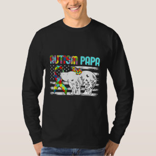 T-shirt Rd Papa Bear Matching Famille Sensibilisation sur