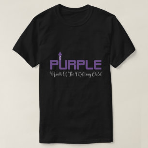 T-shirt RD Purple Up T Chemise Mois Des Enfants Militaires