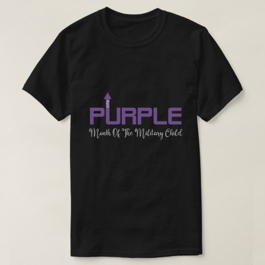 T-shirt RD Purple Up T Chemise Mois Des Enfants Militaires (Design devant)