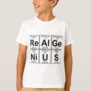 T-shirt Re-Al-GE-Ni-U-s (vrai génie) - complètement