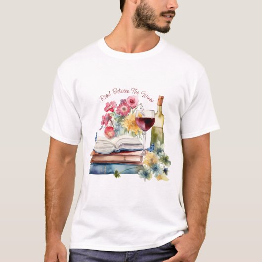 T-shirt Read Between Wines (Devant)