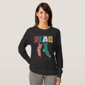 T-shirt Read Books Wacky Socks Reading Teacher Book Nerds (Devant entier)