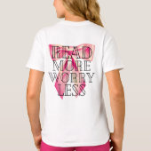 T-shirt Read More Worry Less Coquette Pink Bow (Dos)