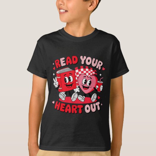 T-shirt Read Your Heart Out Valentine's Day Retro Teacher  (Devant)