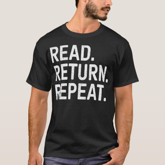 T-shirt Reading Books Librarian Reader School Read Return (Devant)