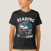 T-shirt Reading Is Jawsome Shark Books Bookworm Reader  (Devant)