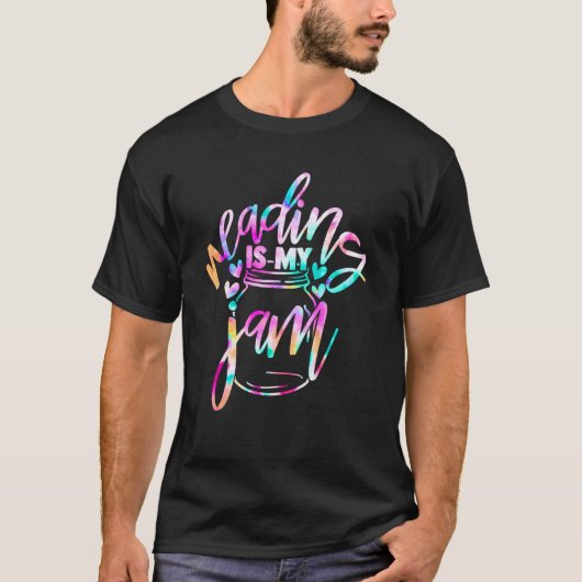 T-shirt Reading Is My Jam Read Reading Teacher Librarian B (Devant)