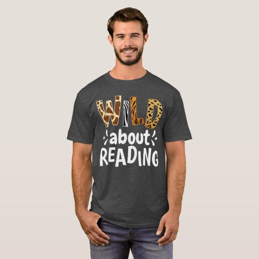 T-shirt Reading Lover Apparel Wild About Reading Reading B (Devant entier)