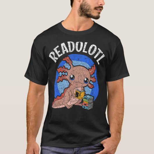 T-shirt Readolotl Salamander Lecture Livres Bookworm Axolo (Devant)