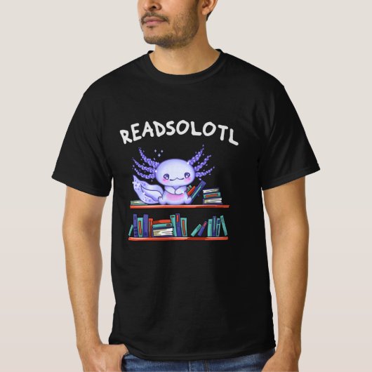 T-shirt Readsolotl Amateur de livre Funny Axolotl (Devant)