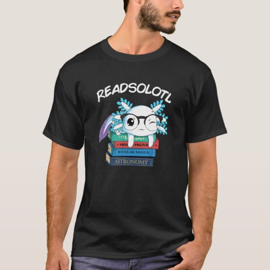 T-shirt Readsolotl Lire Livre Axolotl Drôle Lecture Poisso (Devant)