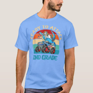 T-shirt Ready To Attack 2nd Grade Unicorn Dinosaur Monstre