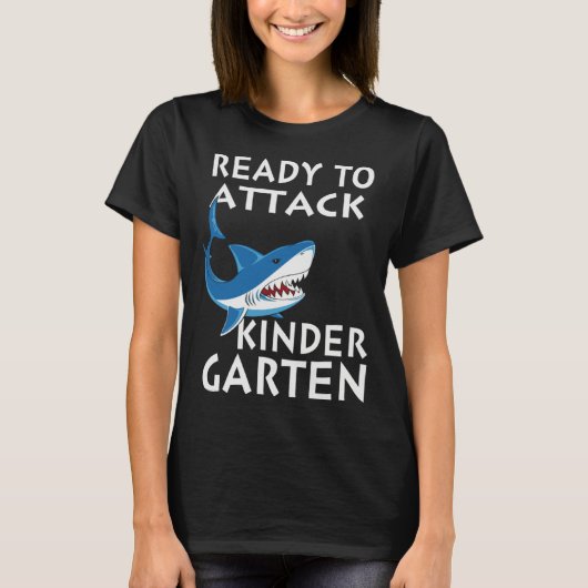 T-shirt Ready To Attack Kindergarten Kindergarten Shark (Devant)