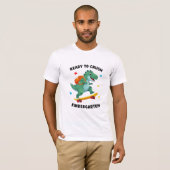 T-shirt Ready to Crush Kindergarten Skateboard Dinosaur (Devant entier)