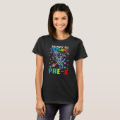 T-shirt Ready To Explore Pre K Astronaut Dinosaur Space   (Devant entier)