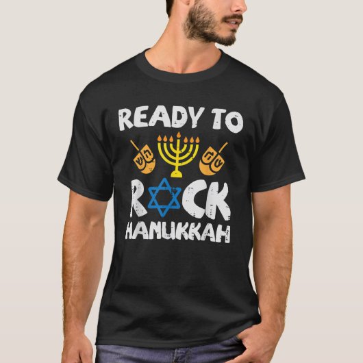 T-shirt Ready To Rock Hanukkah Toddler Boys Pajamas Chanuk (Devant)