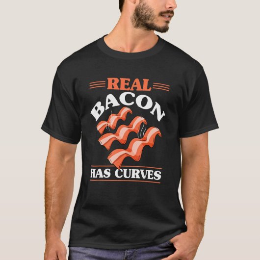 T-shirt Real Bacon A Courbes Bacon Amateurs de Porc Grilli (Devant)