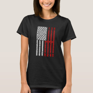 T-shirt Real Cars Auto Racing Mécanique Manuel US Drapeau