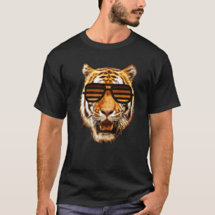 T-shirt Real Cool Tiger Birthday Tee for boy with striped