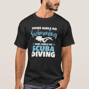 T-shirt Real Girls Go Plongée Plongée Plongée Planche Plon