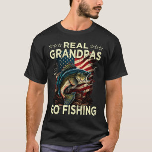 T-shirt Real Grandpas Go Fishing Basse à grande bouche 3