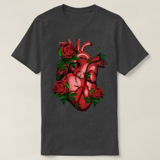 T-shirt Real heart and roses (Design devant)