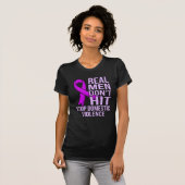 T-shirt Real Men Don't Hit Stop Domestic Violence (Devant entier)